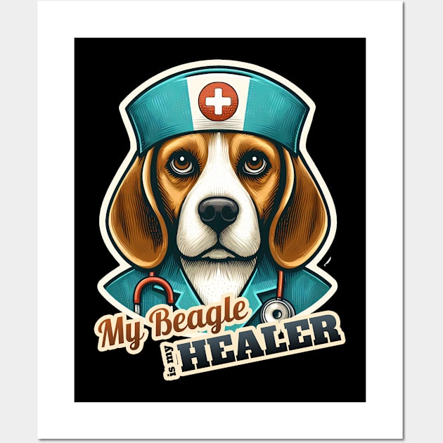 Beagle Nurse Wall Art by k9-tee